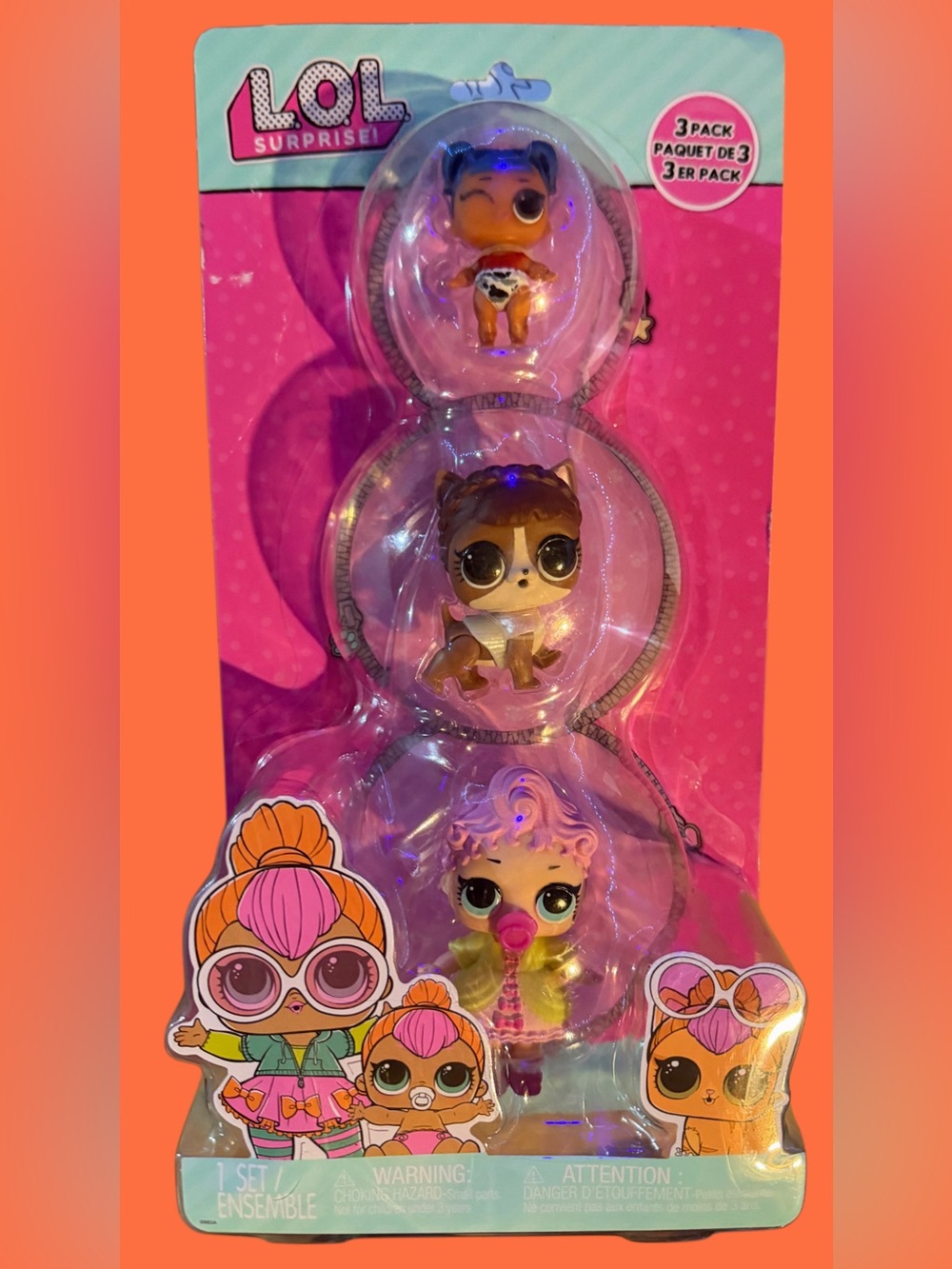 L.O.L. Surprise! 3-Pack! Doll NWT Pink & Purple